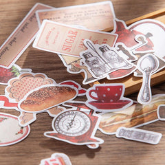 35pcs Retro Healing Red Sticker DIY Computer Washi Scrapbooking Stickers