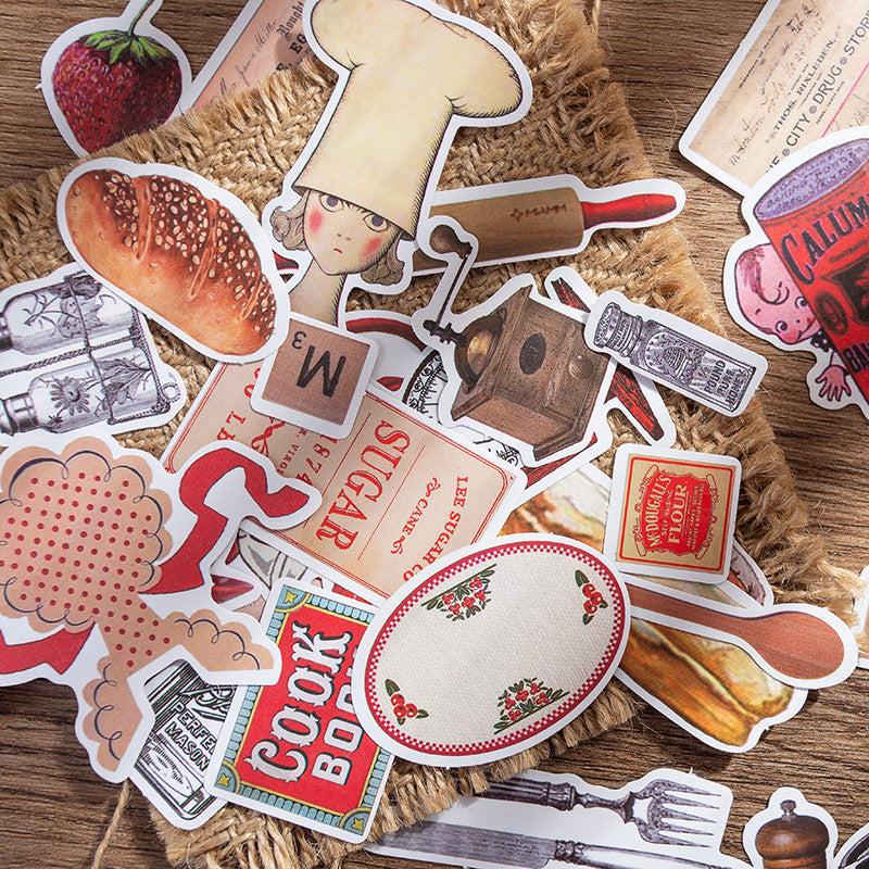 35pcs Retro Healing Red Sticker DIY Computer Washi Scrapbooking Stickers