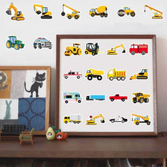 50pcs Yellow Car Stickers Waterproof Stickers For Laptop Scrapbook Water Bottle