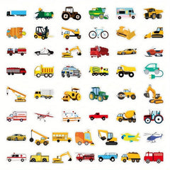 50pcs Yellow Car Stickers Waterproof Stickers For Laptop Scrapbook Water Bottle