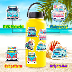 50pcs Cartoon Flower Car Bus Stickers for Kids Education
