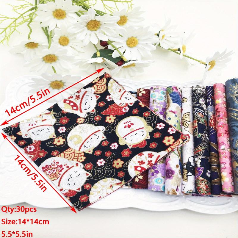 30pcs Flower Series Cotton Printed Fabric for DIY Patch Sewing