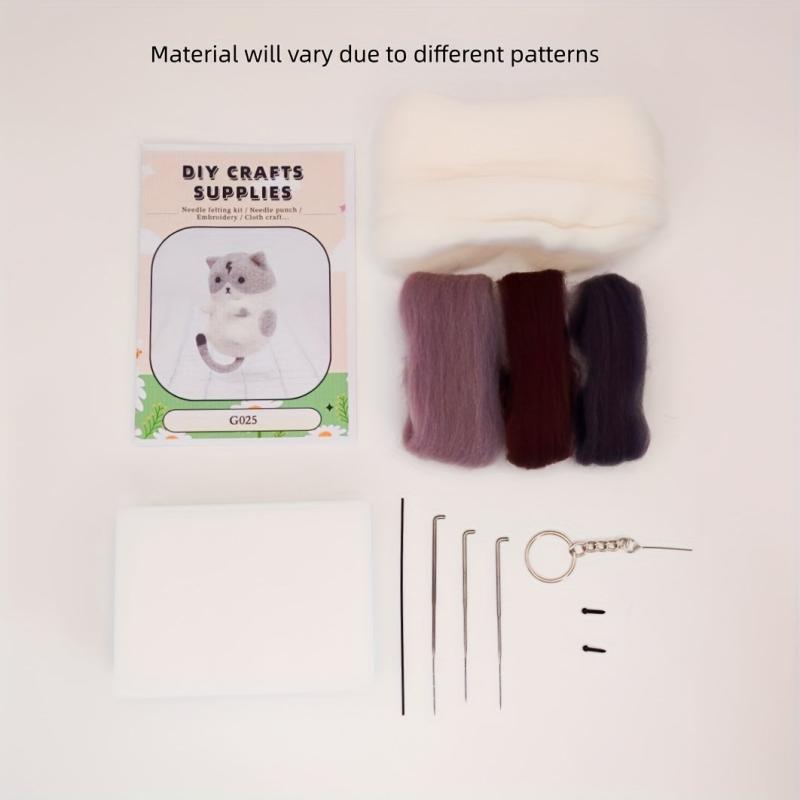 Cat Series Woolen Felt DIY Material Pack - Creative Gift Doll Decoration
