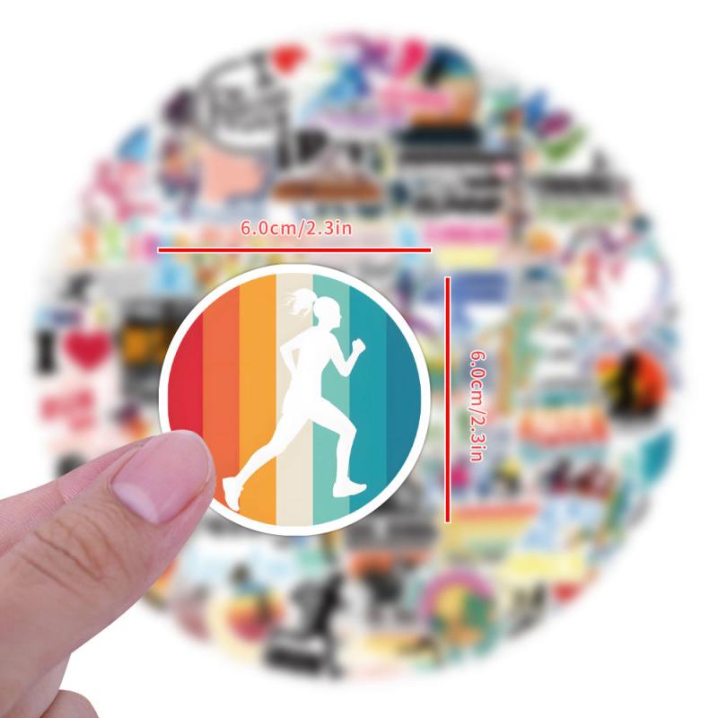 100pcs Running Stickers Run Pack Sport Vinyl Waterproof Stickers Adults