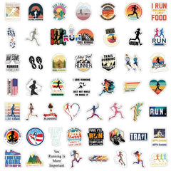 100pcs Running Stickers Run Pack Sport Vinyl Waterproof Stickers Adults