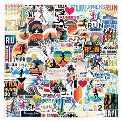 100pcs Running Stickers Run Pack Sport Vinyl Waterproof Stickers Adults
