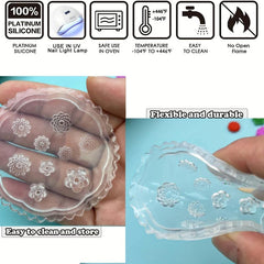 3D Silicone Mold Flower Stamping Plate Jewelry Nails Art Template