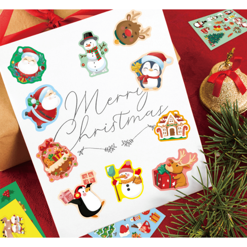 632pcs Christmas Family Stickers Decorative Waterproof Xmas Stickers