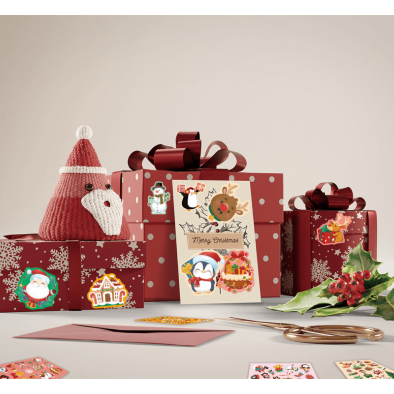 632pcs Christmas Family Stickers Decorative Waterproof Xmas Stickers