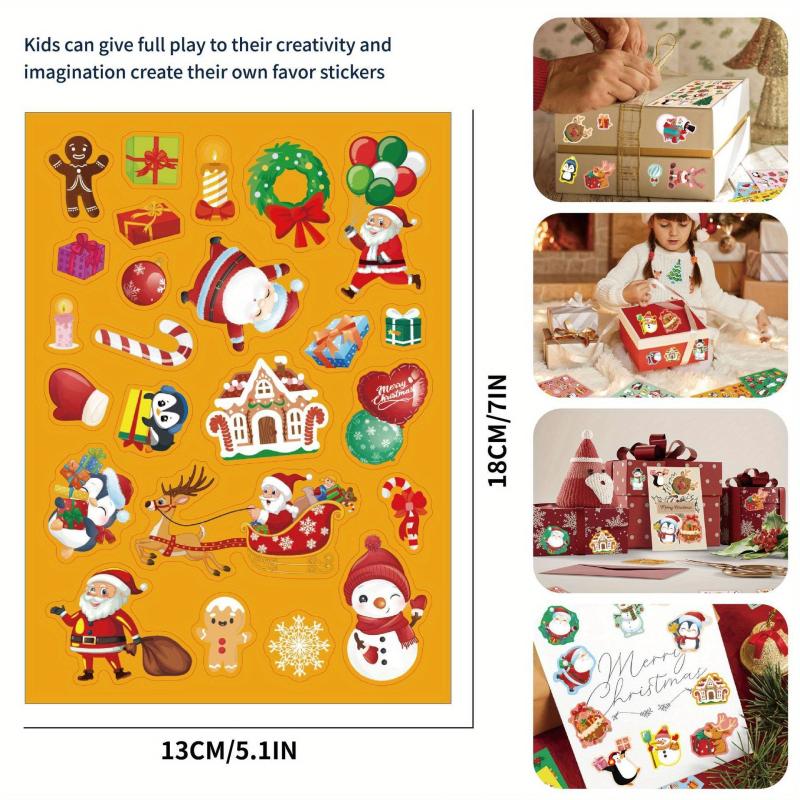 632pcs Christmas Family Stickers Decorative Waterproof Xmas Stickers