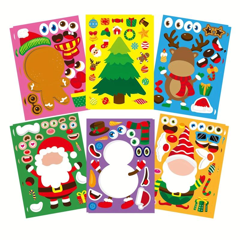 12pcs Christmas Stickers Party Games Stickers for DIY Crafting