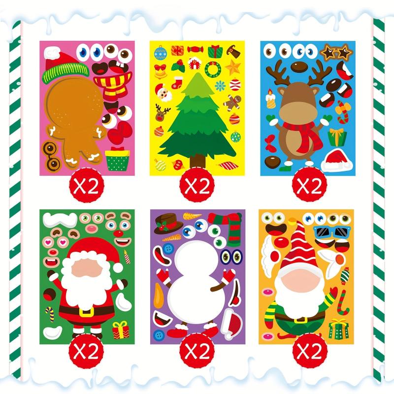 12pcs Christmas Stickers Party Games Stickers for DIY Crafting
