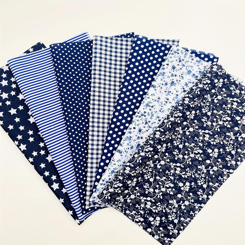 7pcs 24 89 24 Navy Cotton Quilted Fabric Bundles For Handcraft DIY