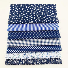 7pcs 24 89 24 Navy Cotton Quilted Fabric Bundles For Handcraft DIY