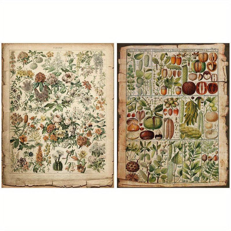 10 Sheets Plant Pages Material Paper Retro Insect Journal DIY Gift Women Adults