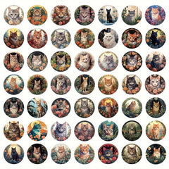 50 Cat Stickers Vinyl Waterproof Journaling Laptop Skate