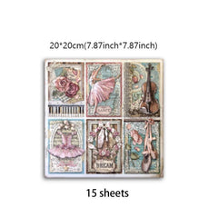 15pcs Large Winter Elf Paper Flowers Journal DIY Background Gift Women Adults