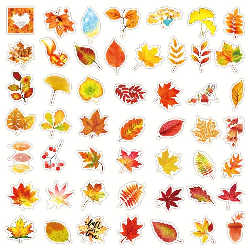 50 Maple Leaf Series Graffiti Stickers Waterproof DIY Creative Toy