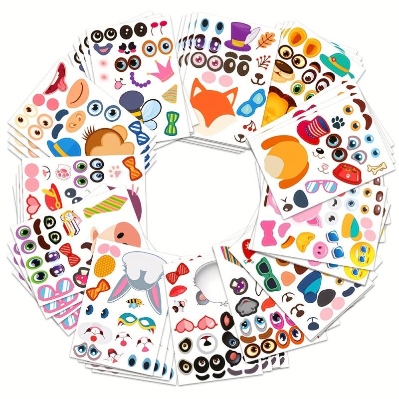 36pcs Make Your Own Animals Stickers For Kids - Party Favors