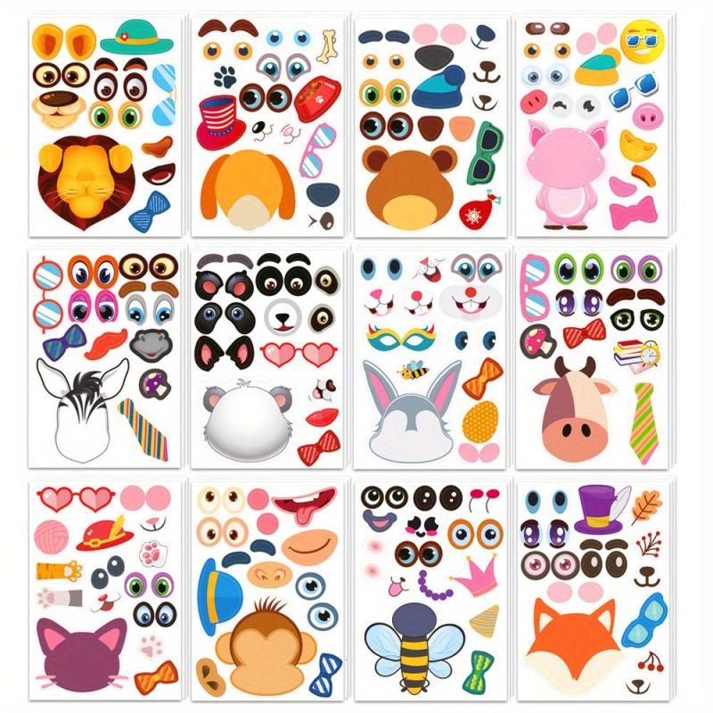 36pcs Make Your Own Animals Stickers For Kids - Party Favors