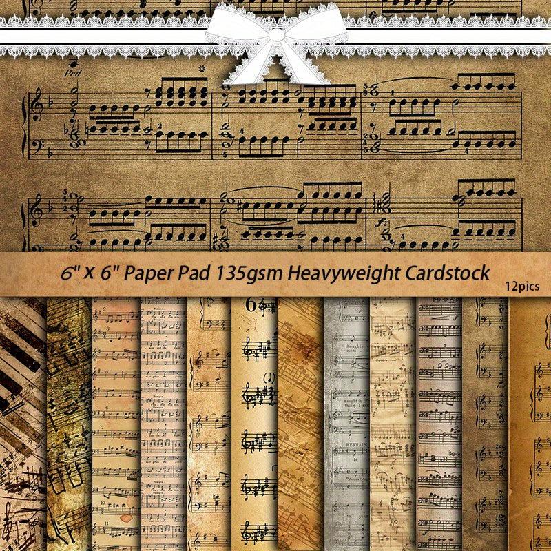 12pcs Retro Paper Journal Decoration Diy Crafts Stationery Arts