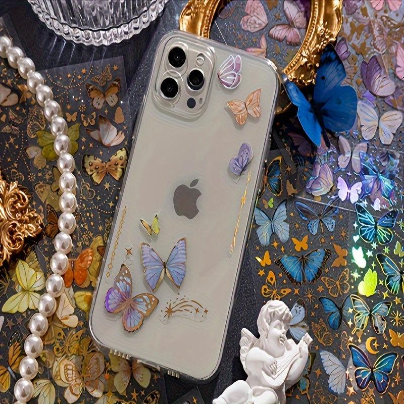 1pc PET 3D Hot Stamping Flat Sticker Butterfly