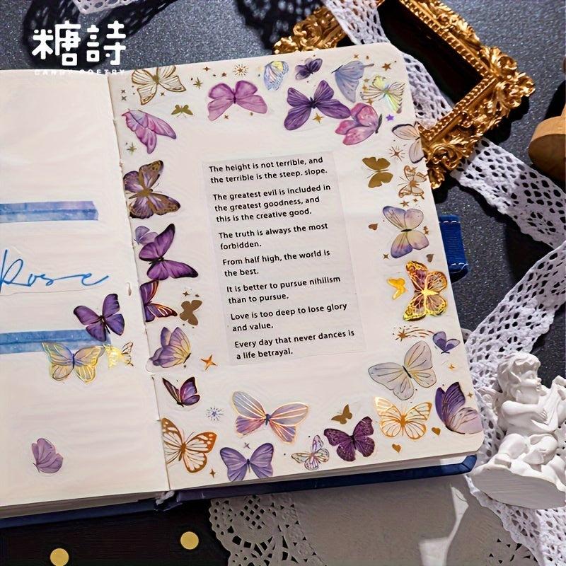 1pc PET 3D Hot Stamping Flat Sticker Butterfly