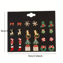 Festive Christmas Earrings Women's Holiday Ear Jewelry