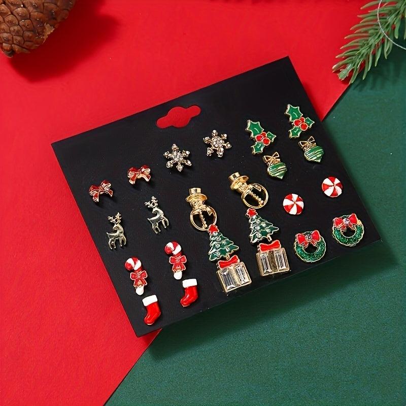 Festive Christmas Earrings Women's Holiday Ear Jewelry