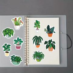 89pcs Plant Potted Stickers Mobile Laptop Decorative Waterproof Stickers