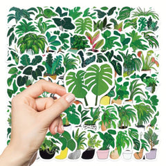89pcs Plant Potted Stickers Mobile Laptop Decorative Waterproof Stickers