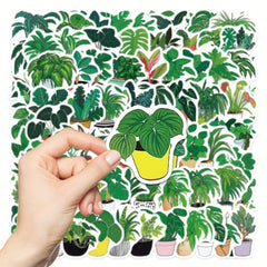 89pcs Plant Potted Stickers Mobile Laptop Decorative Waterproof Stickers