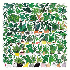 89pcs Plant Potted Stickers Mobile Laptop Decorative Waterproof Stickers