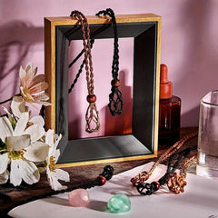 Mesh Cage Quartz Crystal Stone Necklace Rope DIY Jewelry Making Acc