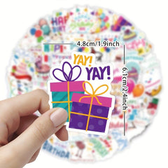 50pcs Happy Birthday Stickers Celebration Envelope Sealing Gift Wrap Decorations
