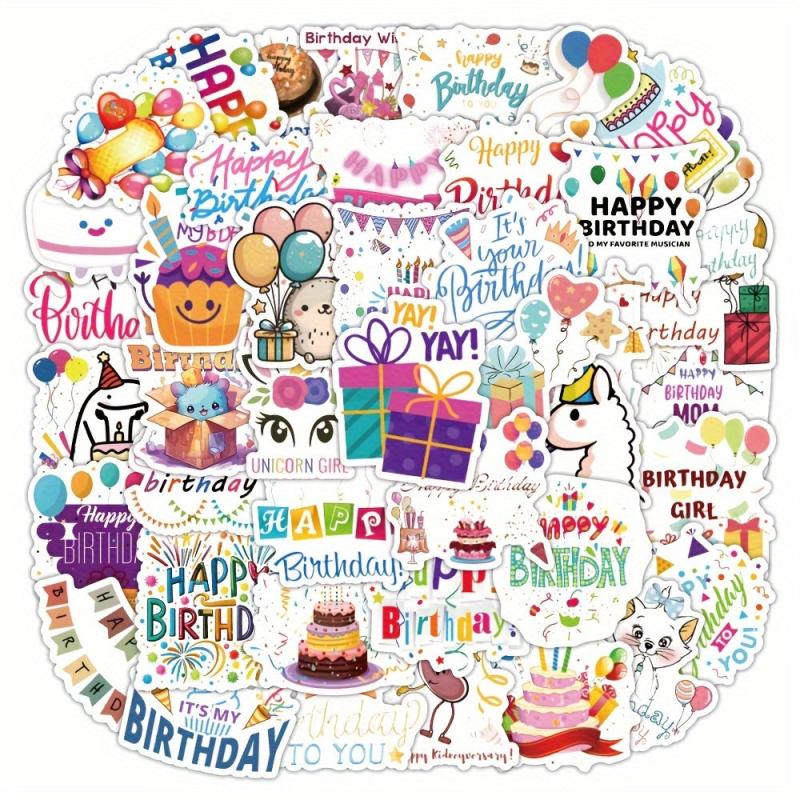 50pcs Happy Birthday Stickers Celebration Envelope Sealing Gift Wrap Decorations