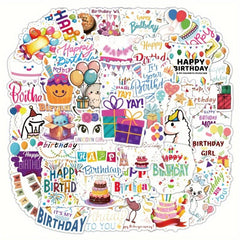 50pcs Happy Birthday Stickers Celebration Envelope Sealing Gift Wrap Decorations