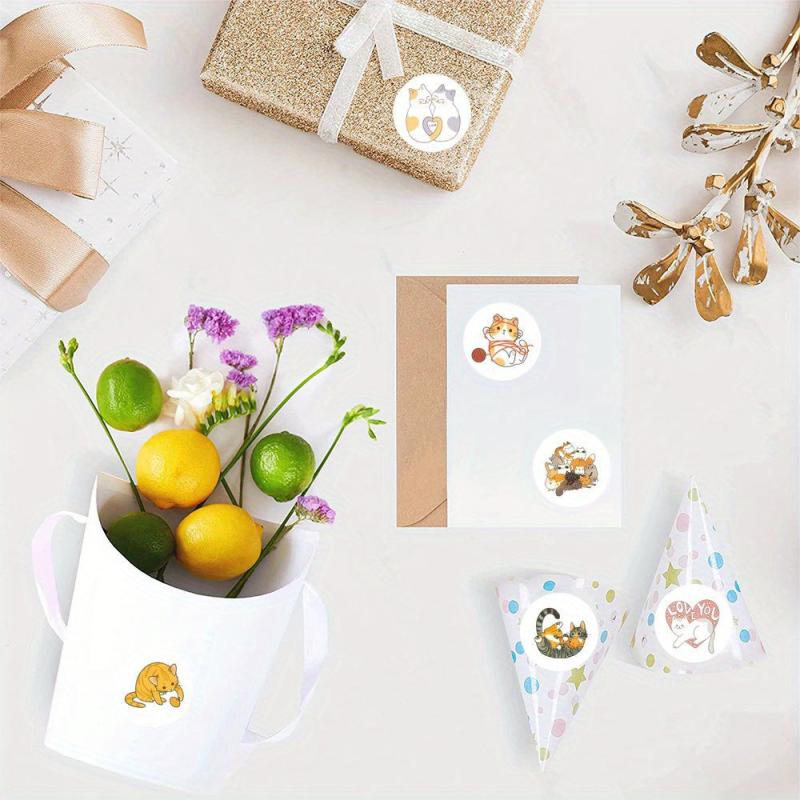 Cartoon Cat 500pcs Waterproof Stickers for Cell Phone Mug Laptop Luggage