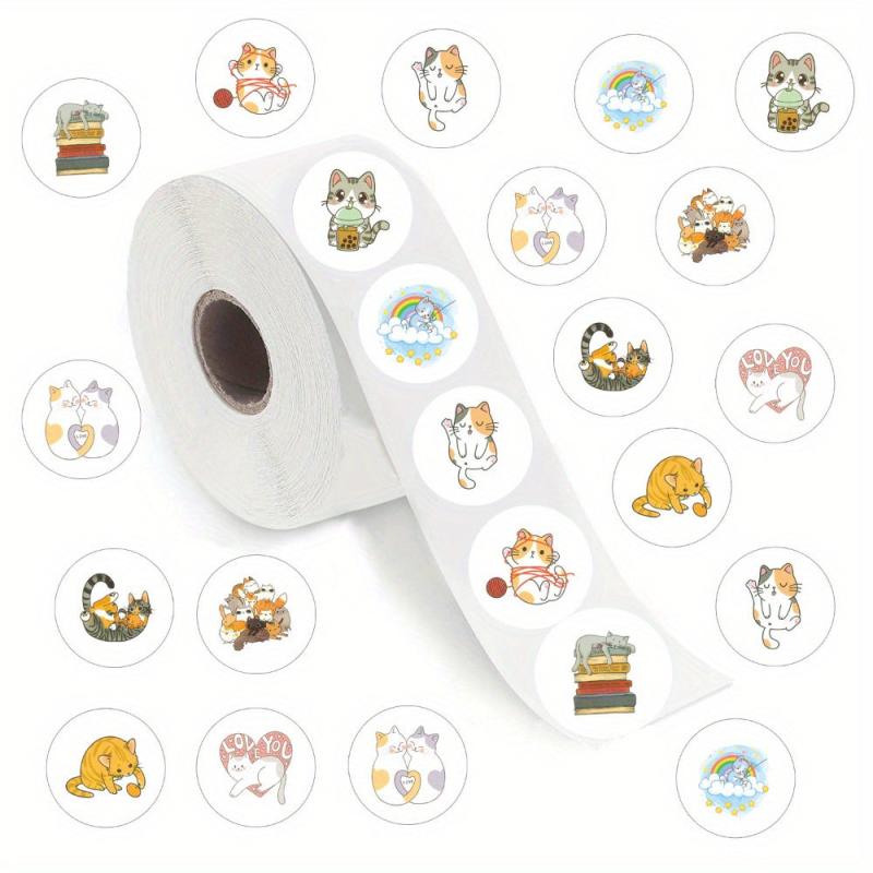 Cartoon Cat 500pcs Waterproof Stickers for Cell Phone Mug Laptop Luggage