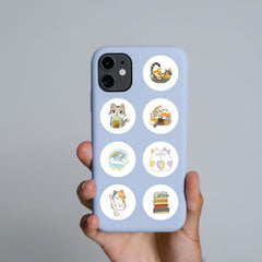 Cartoon Cat 500pcs Waterproof Stickers for Cell Phone Mug Laptop Luggage