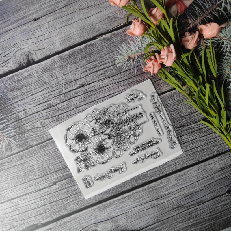 Flower Theme Stamp for DIY Hand Account Card Making