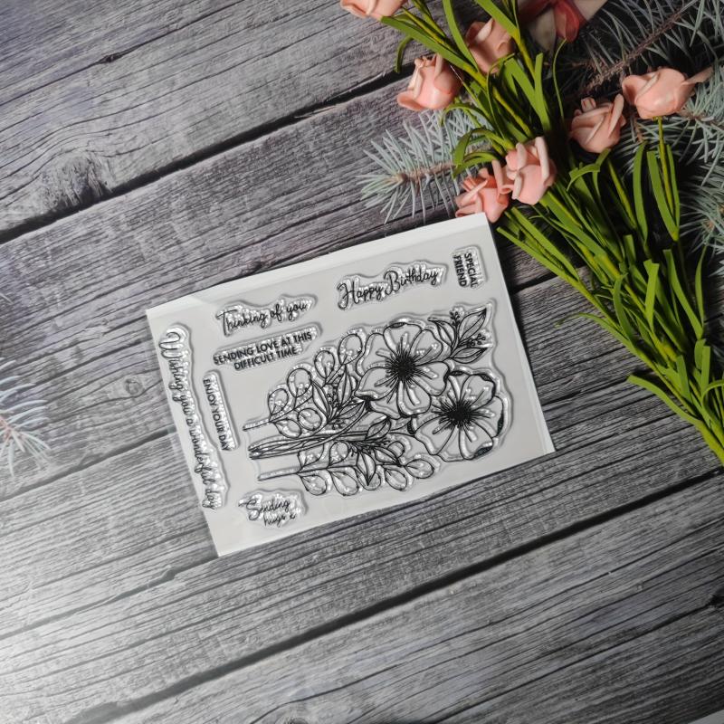 Flower Theme Stamp for DIY Hand Account Card Making