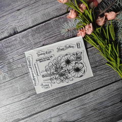 Flower Theme Stamp for DIY Hand Account Card Making