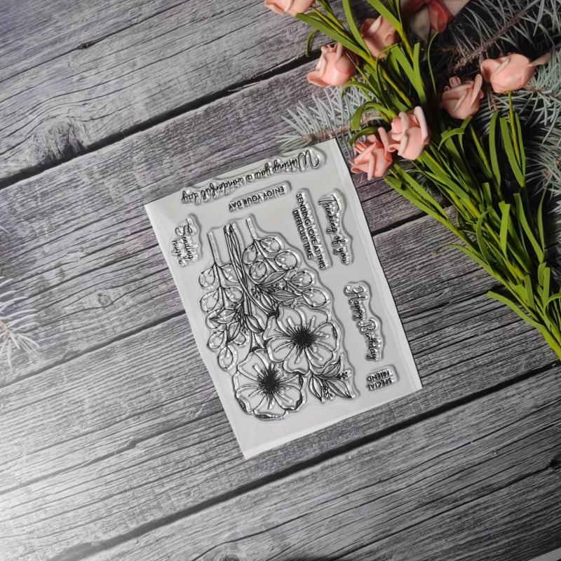 Flower Theme Stamp for DIY Hand Account Card Making