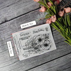 Flower Theme Stamp for DIY Hand Account Card Making
