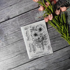 Flower Theme Stamp for DIY Hand Account Card Making