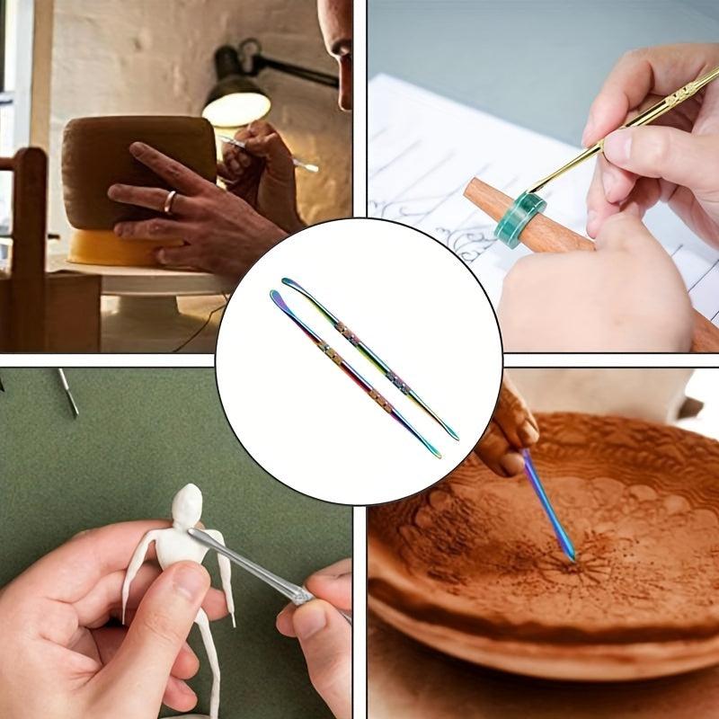 Stainless Steel Colored Wax Carving Tool Spoon Double Head Carving Spoon