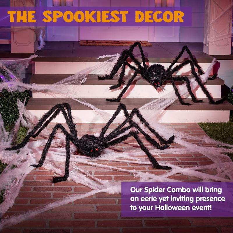 Halloween Giant Spider Decorations Outdoor Realistic Hairy Scary Big Spiders