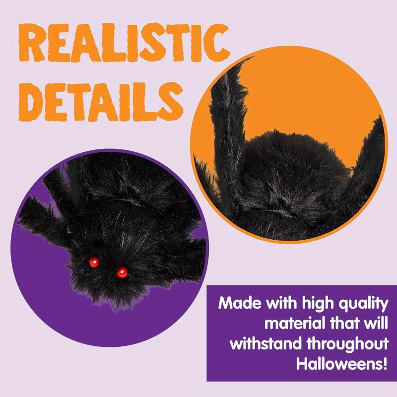 Halloween Giant Spider Decorations Outdoor Realistic Hairy Scary Big Spiders