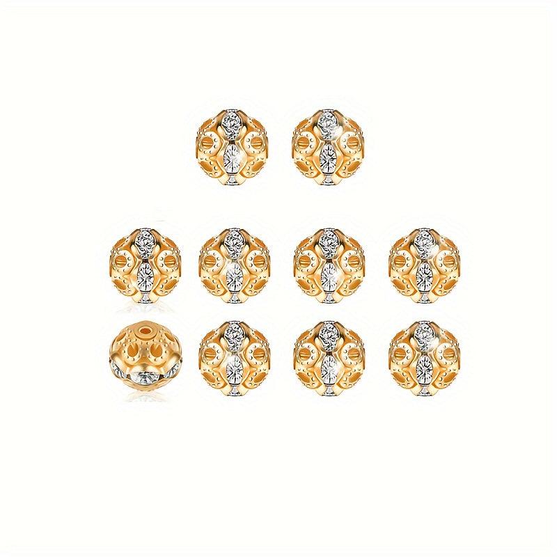 10pcs Circular Crystal Spacer Beads for Jewelry Making
